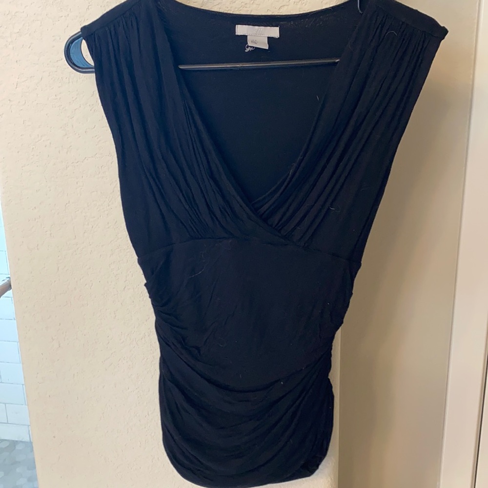 H&M black ruched top size small